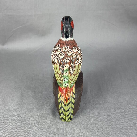 Vtg Action International Stone Art Pheasant Bird Hand Painted Carved Figurine - Picture 4 of 15
